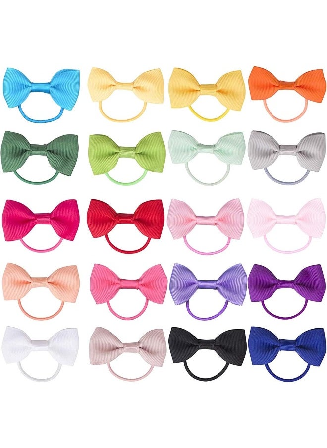Ronger2000 Baby Hair Ties with Bows for Toddler - 2 Inch Elastic Ponytail Holders Small Hair Ties For Baby Girls Infants Hair Accessories 40 Pieces  - Image 2