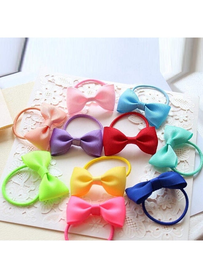 Ronger2000 Baby Hair Ties with Bows for Toddler - 2 Inch Elastic Ponytail Holders Small Hair Ties For Baby Girls Infants Hair Accessories 40 Pieces  - Image 3