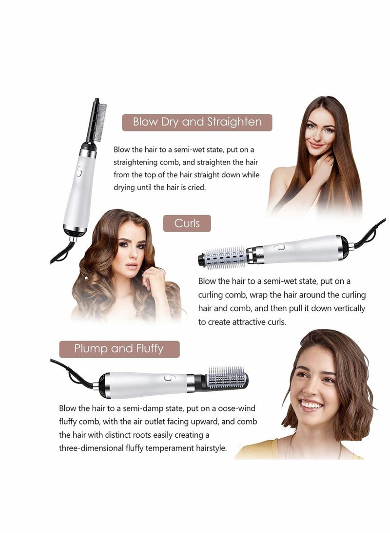عام فرشاة مجفف الشعر، مجموعة مجفف الشعر ومكثف الشعر الأحدث 5 في 1 مع رأس فرشاة قابل للتبديل لفرد الشعر وتجعيده واستخدام الأيونات السالبة في الصالونات... - Image 5