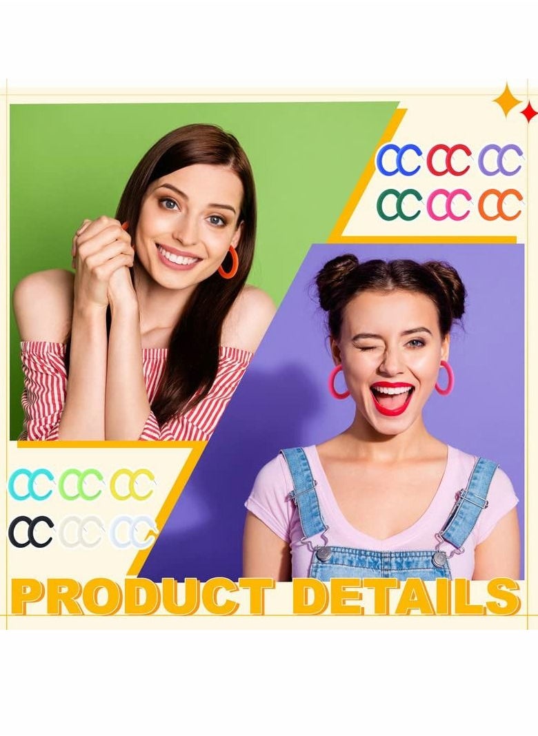 SYOSI - 12 Pairs Acrylic Earrings Colorful Hoop Earrings Trendy Earrings Chunky Earrings Cute Candy Earrings Jewelry for Women - Image 1