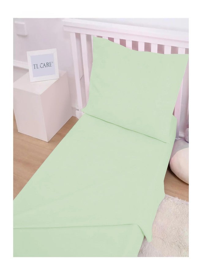 TL Care 100% Natural Cotton Jersey Knit 3-Piece Toddler Sheet Set, Celery, Soft Breathable, for Boys and Girls - Image 4
