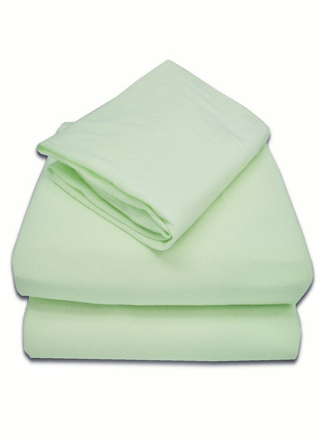 TL Care 100% Natural Cotton Jersey Knit 3-Piece Toddler Sheet Set, Celery, Soft Breathable, for Boys and Girls - Image 1