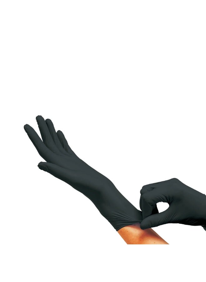 Disposable Black Nitrile Gloves – Powder-Free – 100 pcs – Medical, Cleaning, Industrial Use - Image 2