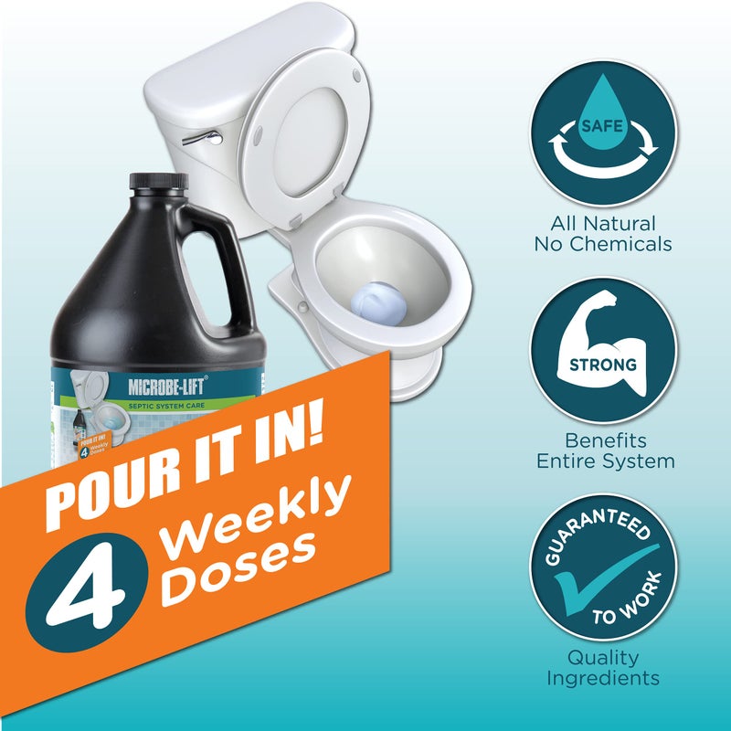 Microbe Lift MICROBE-LIFT Emergency Septic Tank System Restore - Fast Acting Septic Tank Clog and Odor Removal for Troubled Septic Tanks Up to 2,500 Gallons - 1 Gallon - Image 2