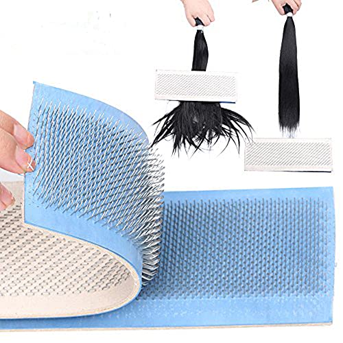 Alileader Hair Holder Drawing Mat For Bulk Hair Extension Professional Hackle Styling Tools Making Lace Wig Tools Drawing Card With Needles 24cm x 9cm - Image 1