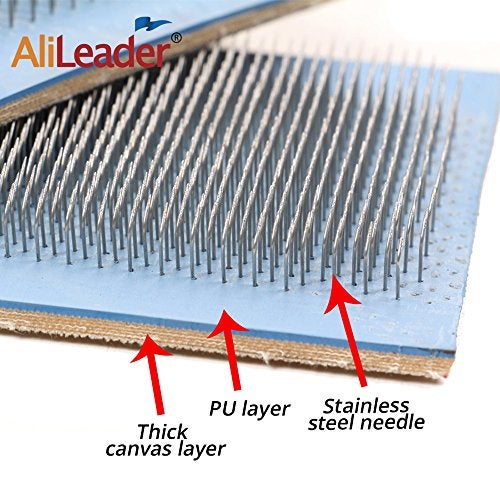 Alileader Hair Holder Drawing Mat For Bulk Hair Extension Professional Hackle Styling Tools Making Lace Wig Tools Drawing Card With Needles 24cm x 9cm - Image 3