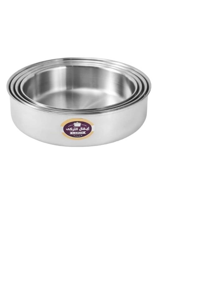 Eval A set of 4-piece trays made of high-quality aluminum, sizes 24-26-28-30 