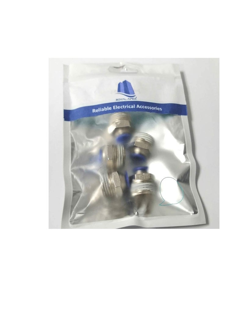 PU Pipe Fittings Polyurethane Pneumatic Pipe Push in to Connect Fittings Male Socket Pack of 5 8mmx1/2" - Image 1