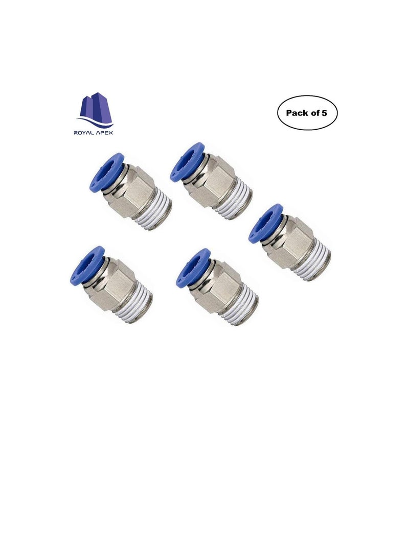 PU Pipe Fittings Polyurethane Pneumatic Pipe Push in to Connect Fittings Male Socket Pack of 5 8mmx1/2" - Image 2
