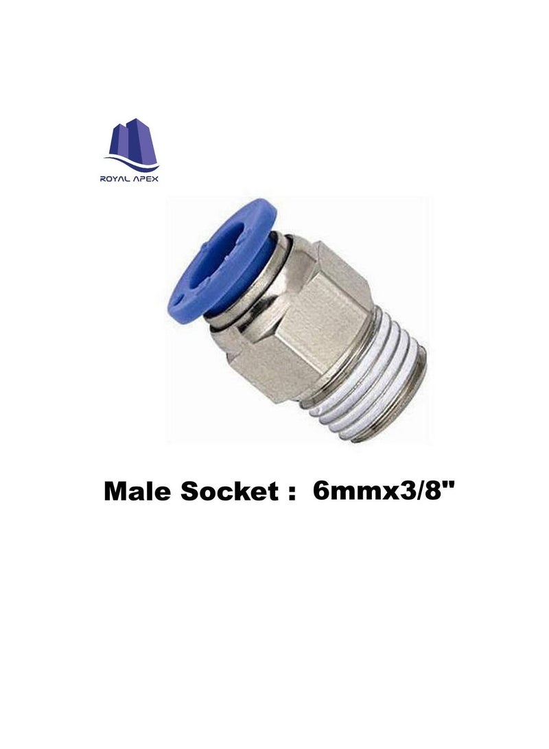 PU Pipe Fittings Polyurethane Pneumatic Pipe Push in to Connect Fittings Male Socket Pack of 5 8mmx1/2" - Image 3