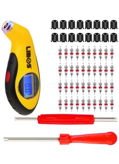 LIMOS Valve Core Remover With Lcd Digital Tire Air Pressure Gauge, 20Pcs Schrader Valve Cores Dual Single Head Valve Core Remover and Car Tire Valve Stem Caps - Tire Repair Tool Kit  - Image 2