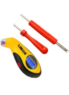 LIMOS Valve Core Remover With Lcd Digital Tire Air Pressure Gauge, 20Pcs Schrader Valve Cores Dual Single Head Valve Core Remover and Car Tire Valve Stem Caps - Tire Repair Tool Kit  - Image 3