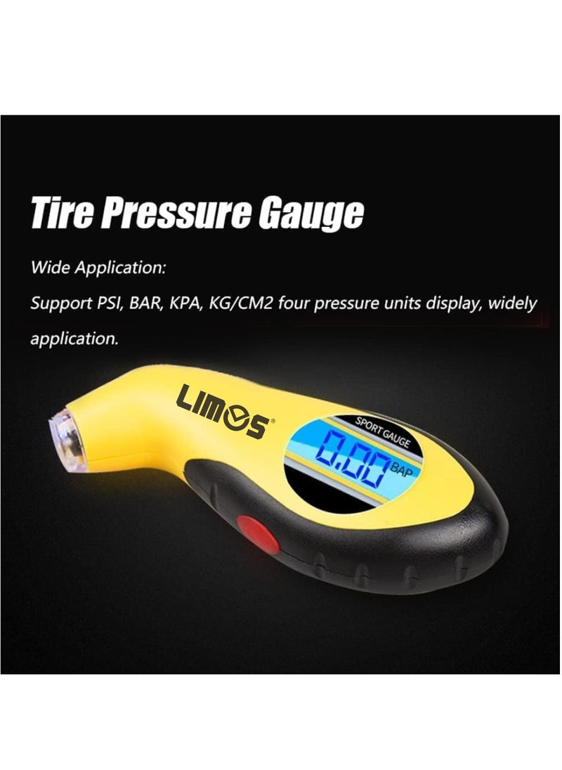 LIMOS - Valve Core Remover With Lcd Digital Tire Air Pressure Gauge, 20Pcs Schrader Valve Cores Dual Single Head Valve Core Remover and Car Tire Valve Stem Caps - Tire Repair Tool Kit - Image 1