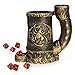 Luazuri Mug Dice Tower Dice Rolling Tower7PCS D20 Dice Set Included for DND Gift and Dungeons and Dragon Tabletop Games Drink Holder Tavern Style Board Game Roller Gold - Image 2