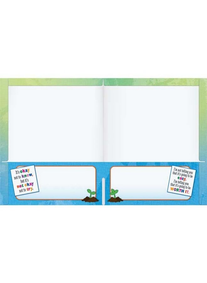 Really Good Stuff - Growth Mindset Folders 9½” By 12” Set Of 12 Laminated 2Pocket Folders Inspire Perseverance And Achievement With Motivating Phrases Great Homework And Take Home Folders - Image 1