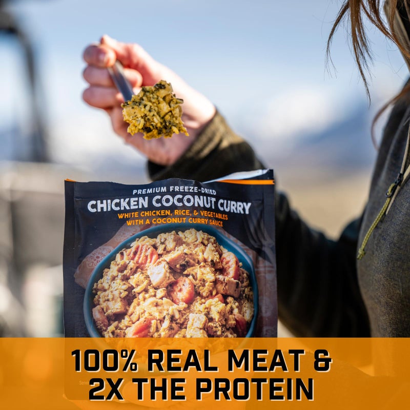 Peak Refuel Chicken Coconut Curry | Freeze Dried Backpacking and Camping Food | Amazing Taste & Quality | High Protein | Real Meat | Quick Prep (2 Serving Pouch) - Image 5