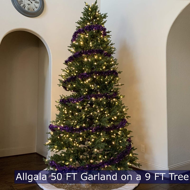 Allgala Black Tinsel Garland  50 Feet Christmas Metallic Foil Tinsel Garland Decoration For Holiday Tree Walll Rail Home Office Event Fall Thanksgiving Halloween Decoration - Image 5