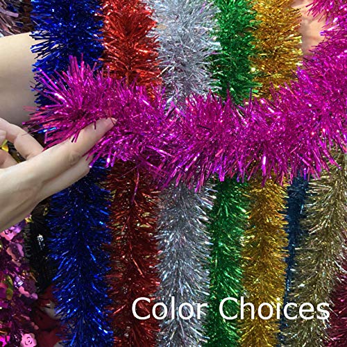 Allgala Black Tinsel Garland  50 Feet Christmas Metallic Foil Tinsel Garland Decoration For Holiday Tree Walll Rail Home Office Event Fall Thanksgiving Halloween Decoration - Image 3