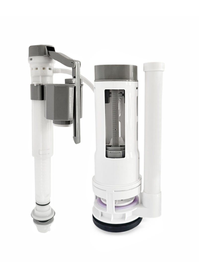 Maxton Toilet Flush System, Dual Flush SS Valve with Push Button, ABS Material, Gulf Standard With 1 Year Replacement Warranty - 24 CM (MET 02) - Image 1