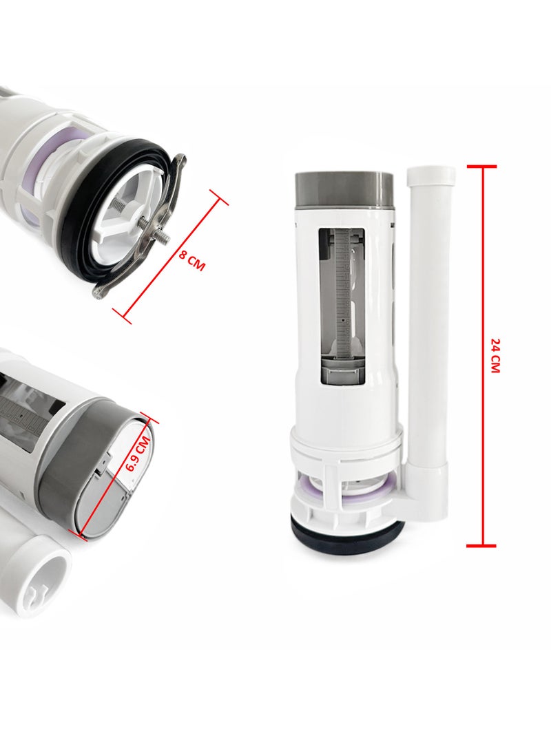 Maxton Toilet Flush System, Dual Flush SS Valve with Push Button, ABS Material, Gulf Standard With 1 Year Replacement Warranty - 24 CM (MET 02) - Image 2