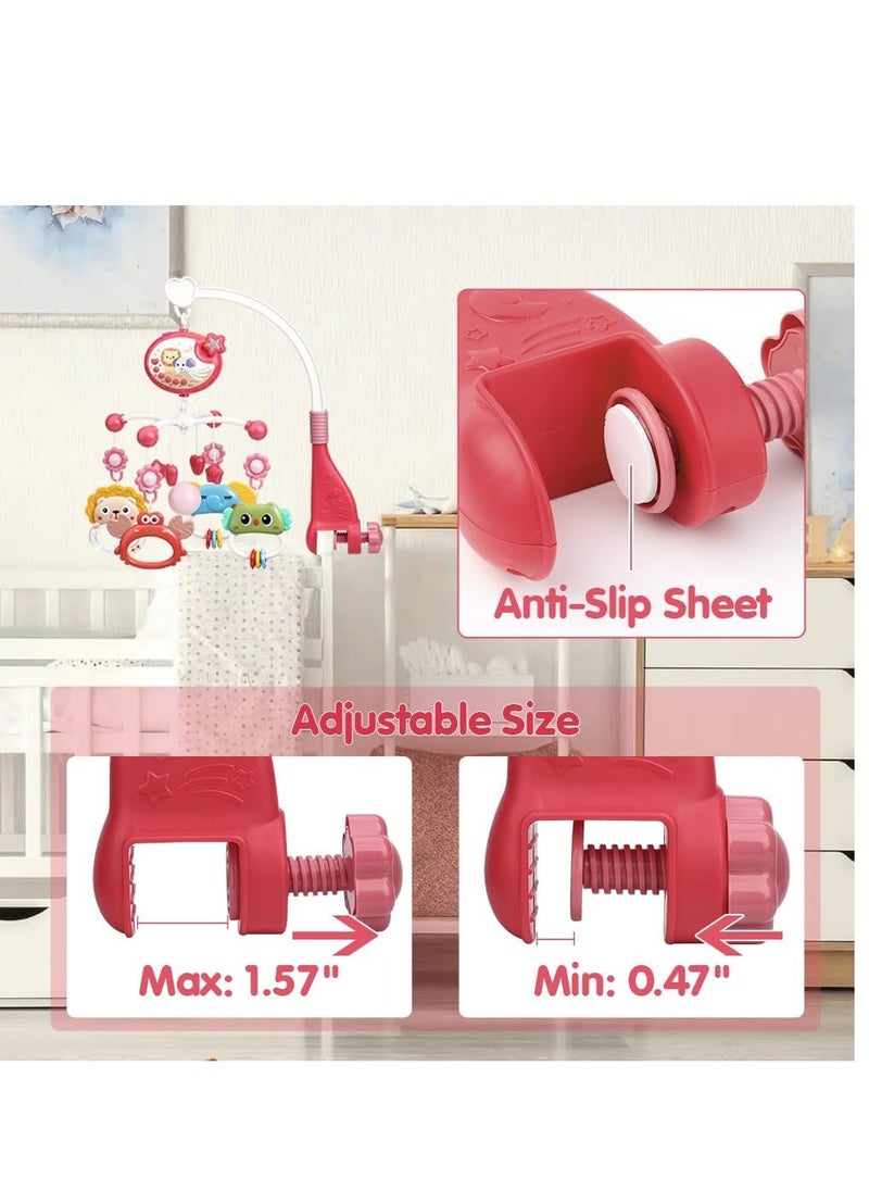 Generic - Baby Crib Mobile with Music and Lights,360°Rotation Remote Control Musical Mobile for Crib with 400 Lullabies,Projection Night Light and Chewable Rattle Toy - Image 1