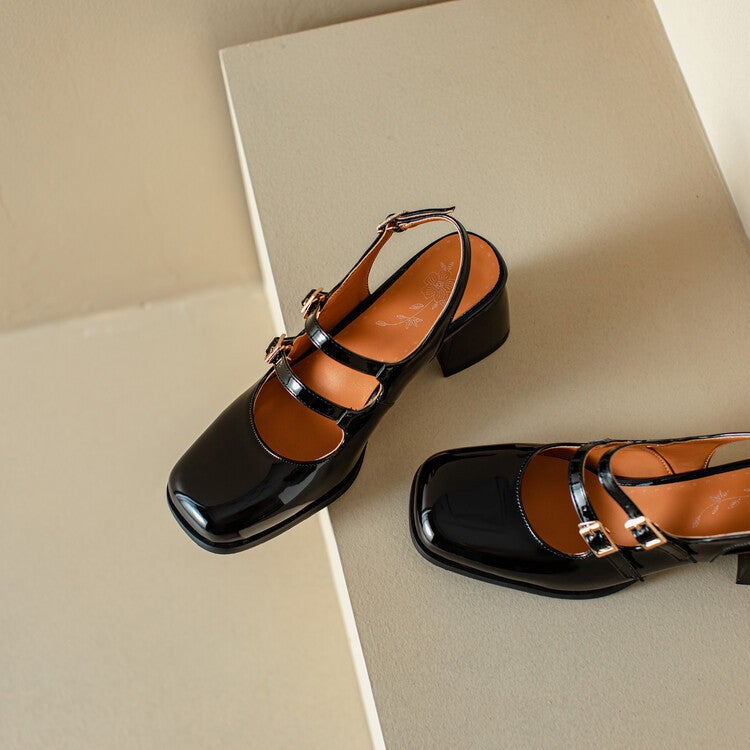 Mary Jane Shoes Closed Toe Back Air Heel Sandals Size Women'S Shoes 32-46 - Image 3