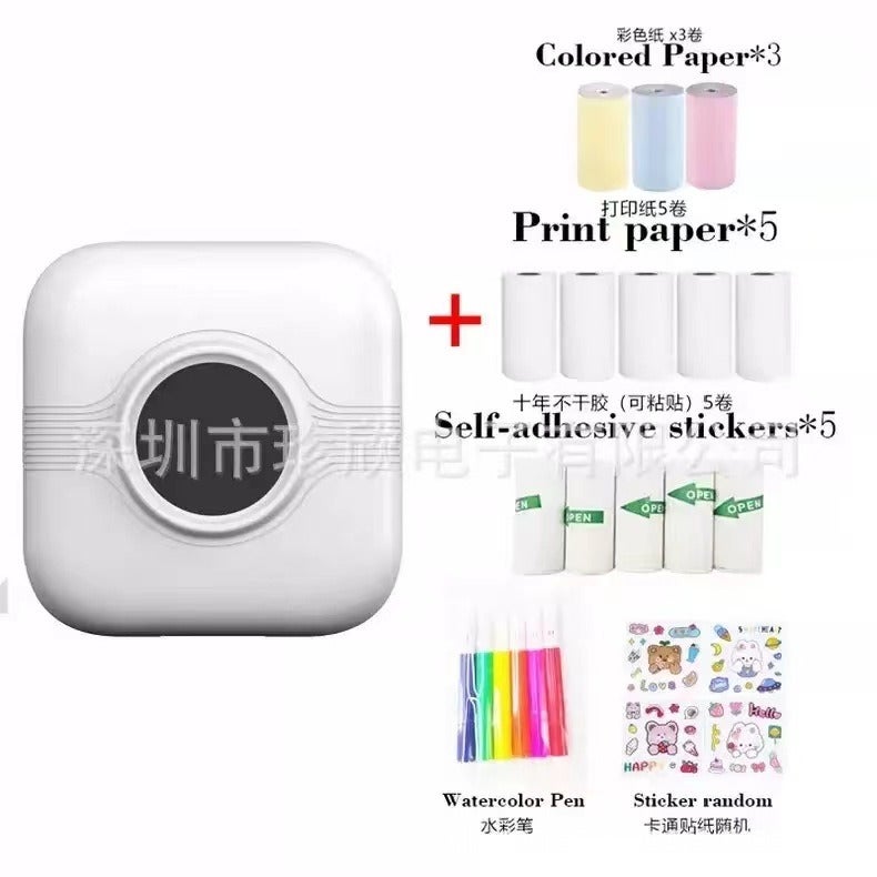 Mini Printer, Error Correction Photo Printer, Wireless Mobile Connectivity, Multifunctional Portable Printer