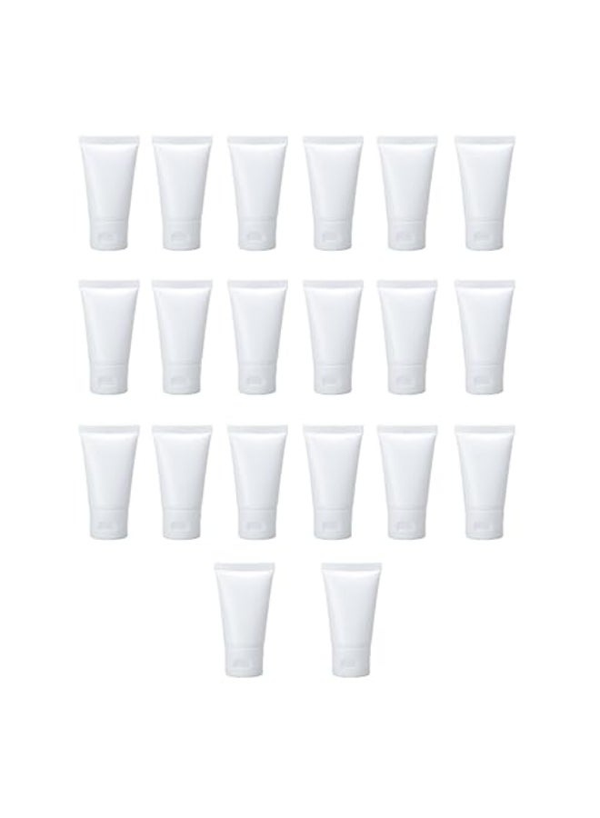 VASANA 20PCS 30ml1oz Empty Refill White Plastic Cosmetic Lotion Tubes Bottles Shampoo Facial Cleanser Makeup Sample Soft Container Tube Bottle Vial Jar Pot Case with Flip Cap - Image 1