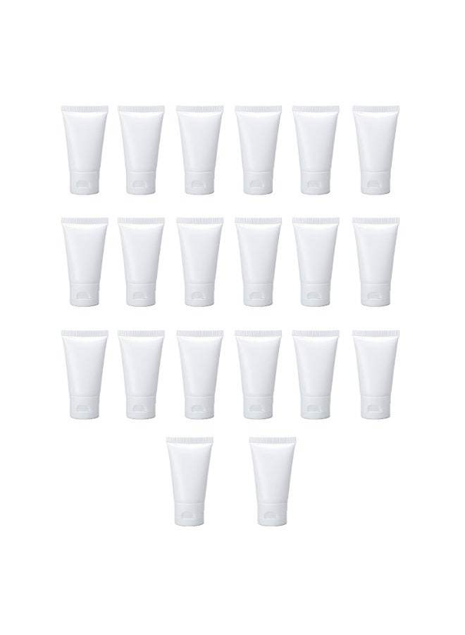 VASANA 20PCS 30ml1oz Empty Refill White Plastic Cosmetic Lotion Tubes Bottles Shampoo Facial Cleanser Makeup Sample Soft Container Tube Bottle Vial Jar Pot Case with Flip Cap - Image 3