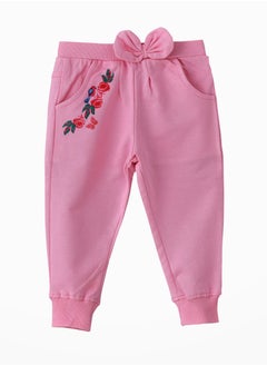 Jelliene Playful Comfort: Girls' Cotton Knitted Joggers  - Image 1