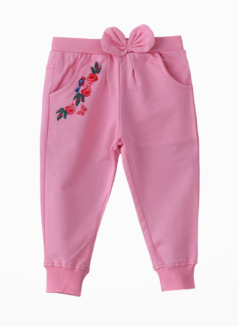 Jelliene Playful Comfort: Girls' Cotton Knitted Joggers  - Image 1