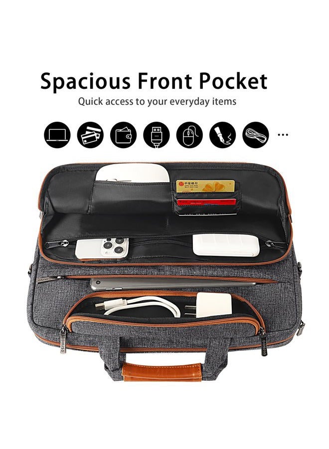 DOMISO 14 Inch Laptop Bag, Waterproof Business Briefcase Computer Messenger Shoulder Bag with Strap for Macbook Pro Air/Lenovo IdeaPad/Acer Aspire/HP/Dell XPS 15/ASUS/MSI, Dark Grey - Image 3