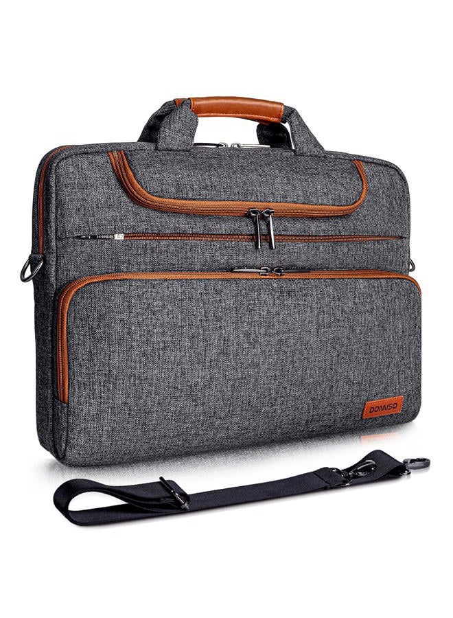 DOMISO 14 Inch Laptop Bag, Waterproof Business Briefcase Computer Messenger Shoulder Bag with Strap for Macbook Pro Air/Lenovo IdeaPad/Acer Aspire/HP/Dell XPS 15/ASUS/MSI, Dark Grey - Image 1