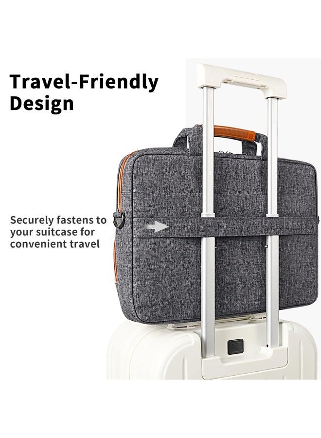 DOMISO 14 Inch Laptop Bag, Waterproof Business Briefcase Computer Messenger Shoulder Bag with Strap for Macbook Pro Air/Lenovo IdeaPad/Acer Aspire/HP/Dell XPS 15/ASUS/MSI, Dark Grey - Image 5