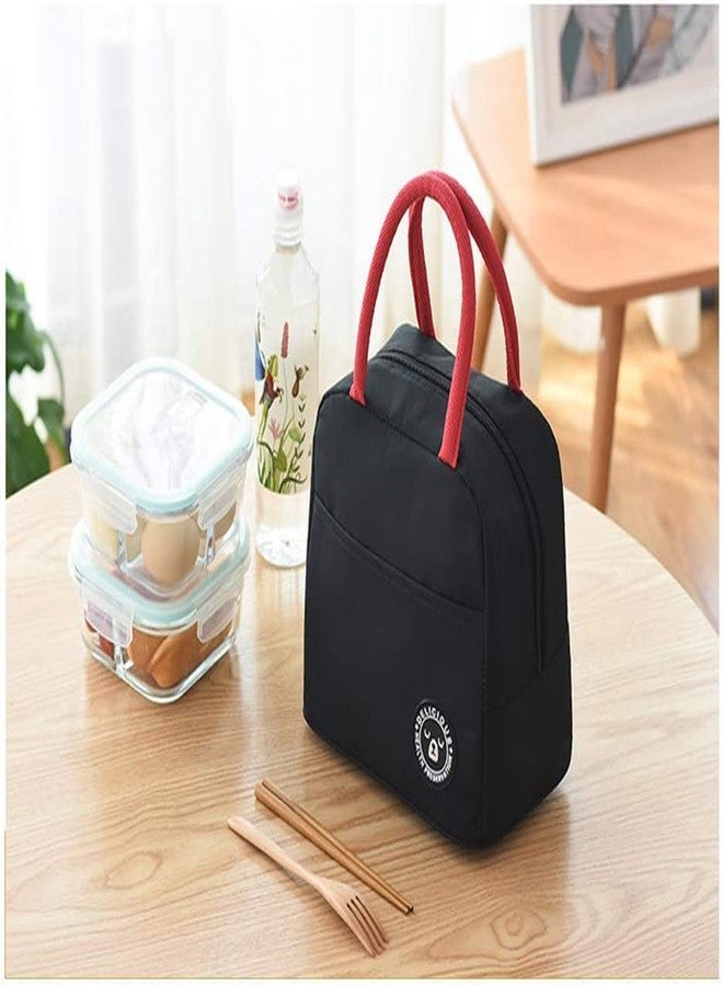 Flywind Lunch Bag Insulated Thermal Food Storage Bag Portable Travel Bag for Women, Man, Office, School, College, Beach, Picnic, Fishing, Hiking Travel, (Black) - Image 2