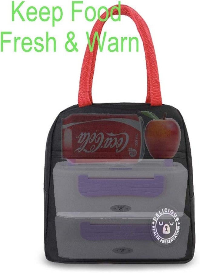 Flywind Lunch Bag Insulated Thermal Food Storage Bag Portable Travel Bag for Women, Man, Office, School, College, Beach, Picnic, Fishing, Hiking Travel, (Black) - Image 5