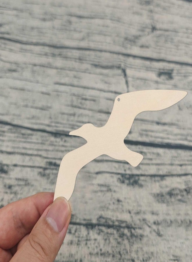 JANOU 20pcs Wooden Seagull Flying Cutouts DIY Crafts Sea Gull Flying Bird Unfinished Wood Hanging Tags Ornaments for Wedding Birthday Party Decoration - Image 4