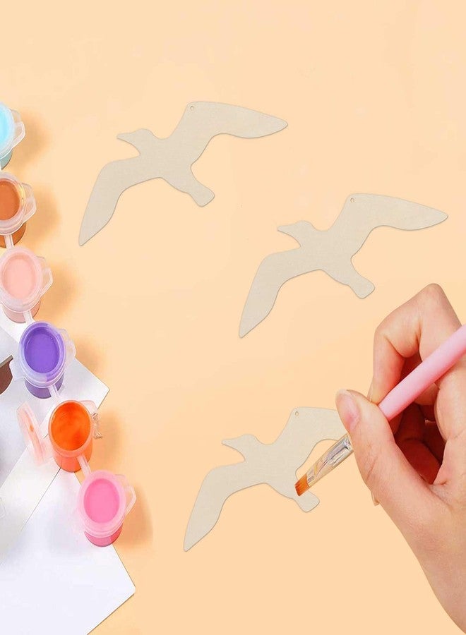 JANOU 20pcs Wooden Seagull Flying Cutouts DIY Crafts Sea Gull Flying Bird Unfinished Wood Hanging Tags Ornaments for Wedding Birthday Party Decoration - Image 3
