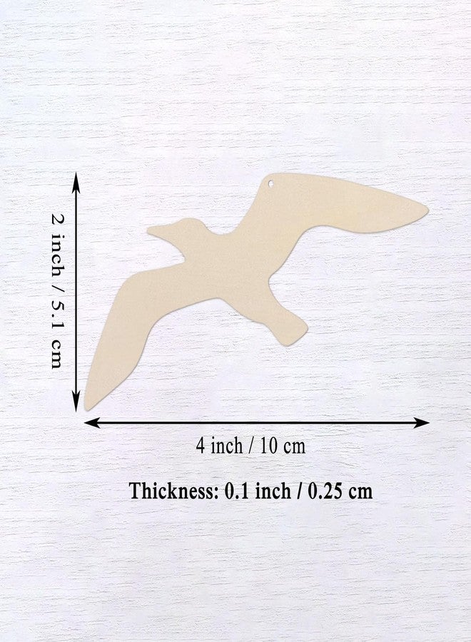 JANOU 20pcs Wooden Seagull Flying Cutouts DIY Crafts Sea Gull Flying Bird Unfinished Wood Hanging Tags Ornaments for Wedding Birthday Party Decoration - Image 2