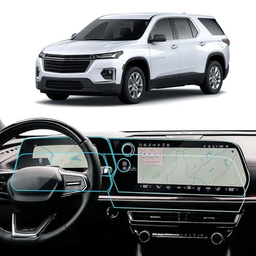 LANTU 4PCS Car Screen Protector for 2024 2025 Chevy Traverse RS/Z71/LT/LS & 2024 2025 Blazer EV Accessories 17.7In Navigation+11In Dashboard Nano Touchscreen Protector Film HD Clear Bubble Free - Image 1