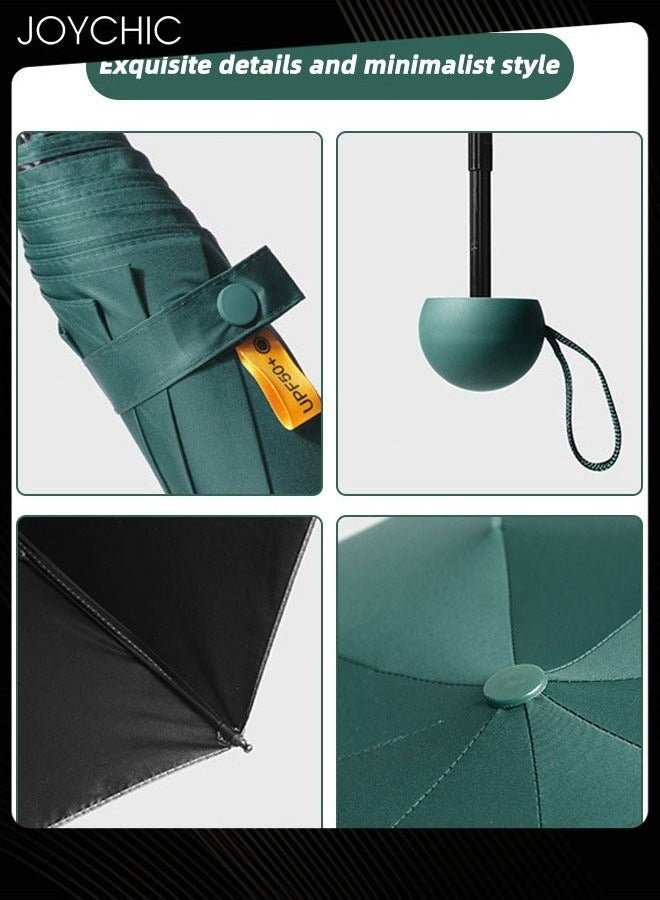 Joychic Women Small UV Protection Folding Capsule Umbrella Summer Sun-Proof Travel Pocket Umbrella Green  - Image 4