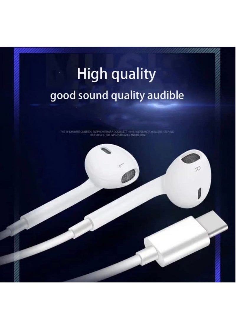 LEDIN USB C Type Wired Earphone Built in Microphone and Volume Control for Android Series Huawei Series - Image 3