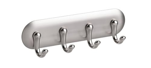 InterDesign حامل مفاتيح لاصق من iDesign يورك للجدار 15 × 7 × 55 من الفولاذ المقاوم للصدأ المصقول