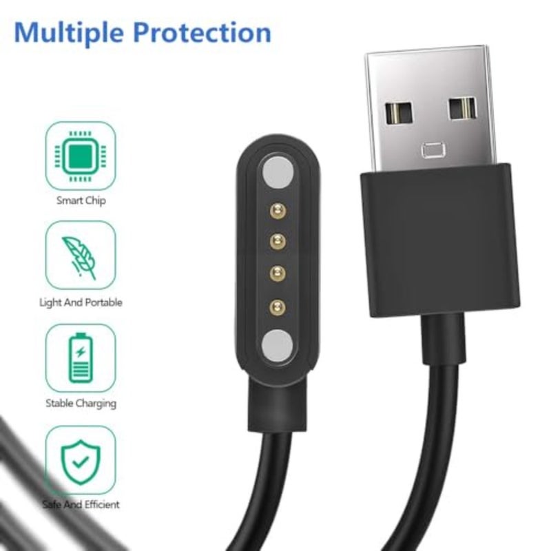 2-Pack Charger for Sootingot P70 Smart Watch, Magnetic Replacement Charging Cable Cord - Image 4
