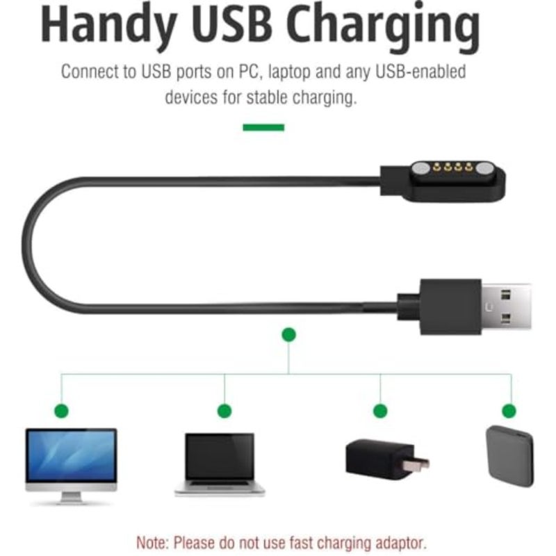 2-Pack Charger for Sootingot P70 Smart Watch, Magnetic Replacement Charging Cable Cord - Image 5