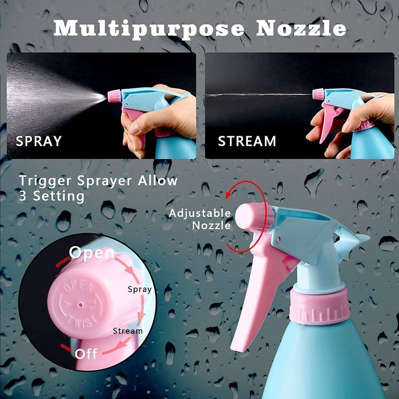 PRAMANTA Multipurpose Refillable Spray Bottle Empty Fine Mist Sprayer Bottles for Hairstyling Plants Pets Cleaning Spray Bottle for Gardening Plants Shower for Plants Flowers 500ml 1Pcs - Image 2
