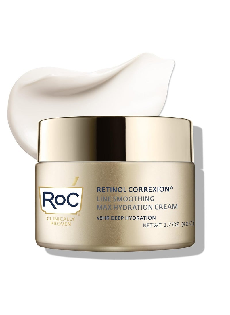 RoC - Retinol Correxion Max Daily Hydration Anti-Aging Face Moisturizer with Hyaluronic Acid, Oil Free Skin Care Cream for Fine Lines, Dark Spots, Post-Acne Scars, 1.7 Ounces (Packaging May Vary) - Image 1