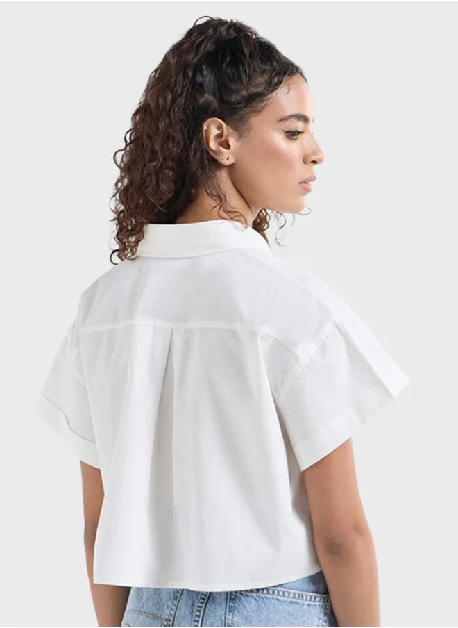 فاف Drop Shoulder Pocket Detail Shirt