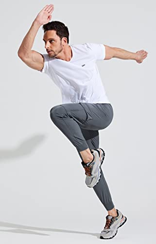 Libin Men's Lightweight Joggers Quick Dry Cargo Hiking Pants Track Running Workout Athletic Travel Golf Casual Outdoor, Grey M - Image 5