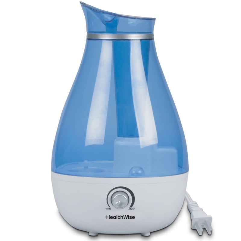 HealthWise Cool Mist Ultrasonic Humidifier | For Medium Size Rooms | No Filter Required | 24 Hour Run Time, Blue, 2.6L - Image 1